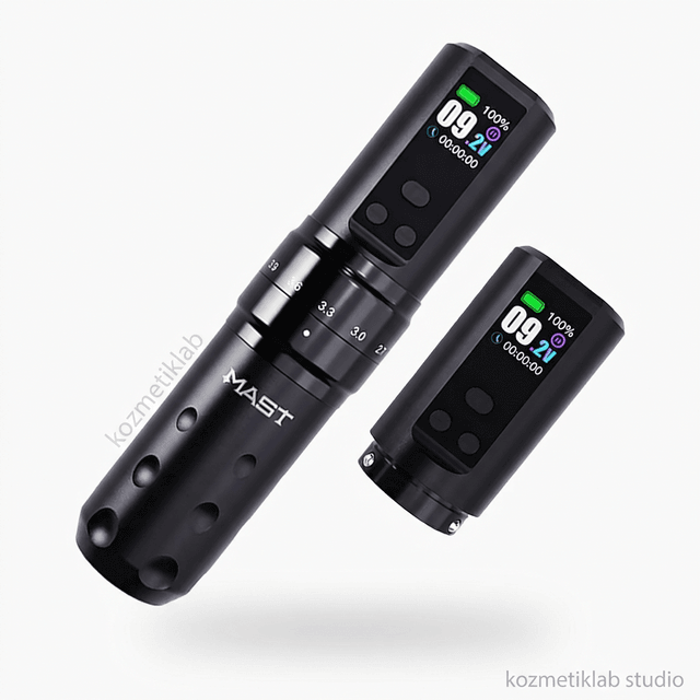 Mast Fold 2 Pro Kablosuz Dövme Makinesi (2.44.2 mm Stroke, Çift Batarya) detaylı inceleme görseli 1