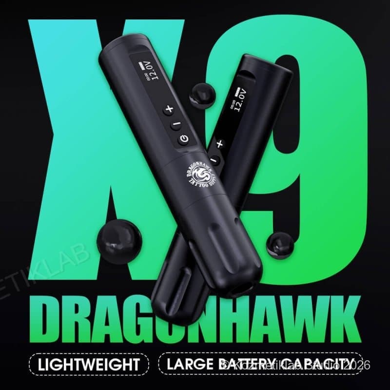 Dragonhawk X9 Kablosuz Dövme Makinesi – 3.5mm Stroke, 3400mAh detay görseli