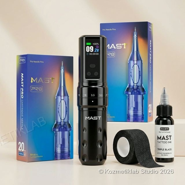 Mast Fold 2 Pro Kablosuz Dövme Makinesi Seti (2.4–4.2 mm Stroke) detaylı inceleme görseli 1