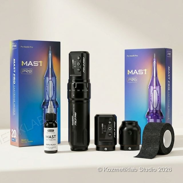 Dragonhawk Mast Fold Pro Kablosuz Dövme Seti (Çift Batarya) detaylı inceleme görseli 1