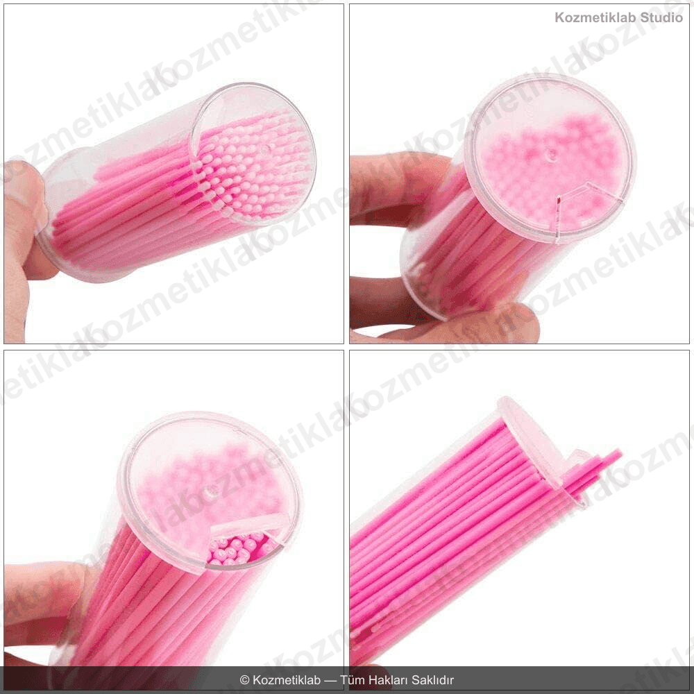 Kozmetiklab Microbrush Çubukları - Hijyenik Kutulu