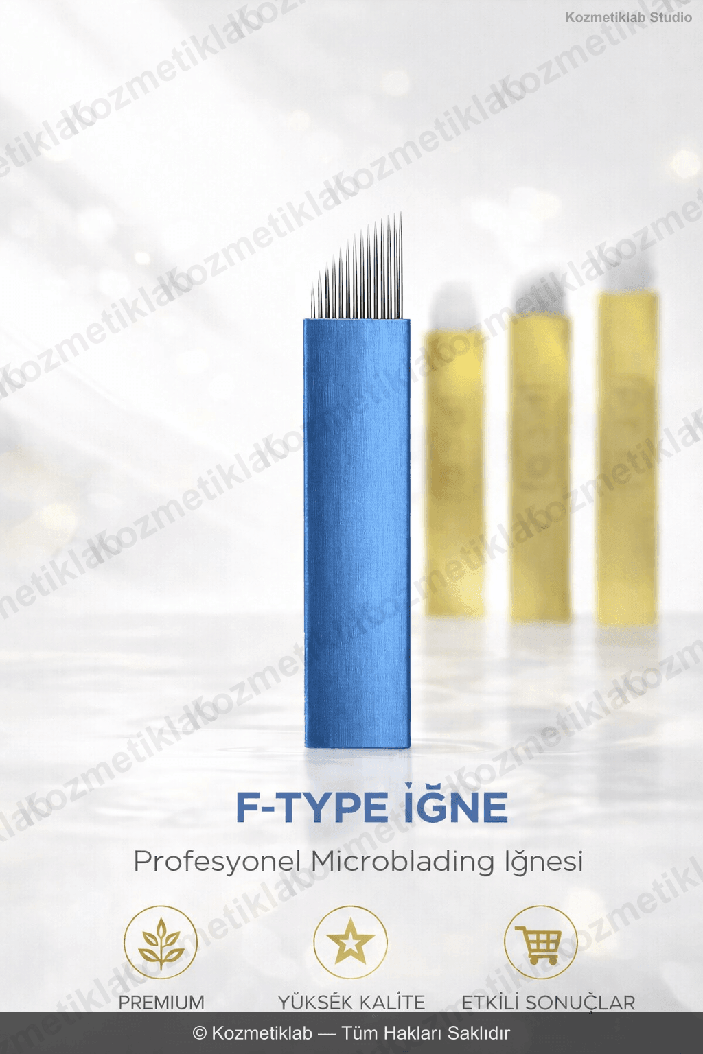 Kozmetiklab Microblading İğnesi - Mavi F Tipi (0.25mm) detaylı inceleme görseli 1