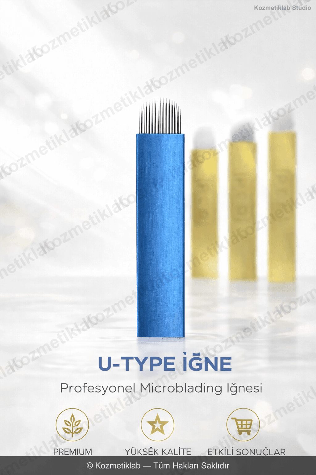 Kozmetiklab Microblading İğnesi - Mavi U Tipi (0.25mm)
