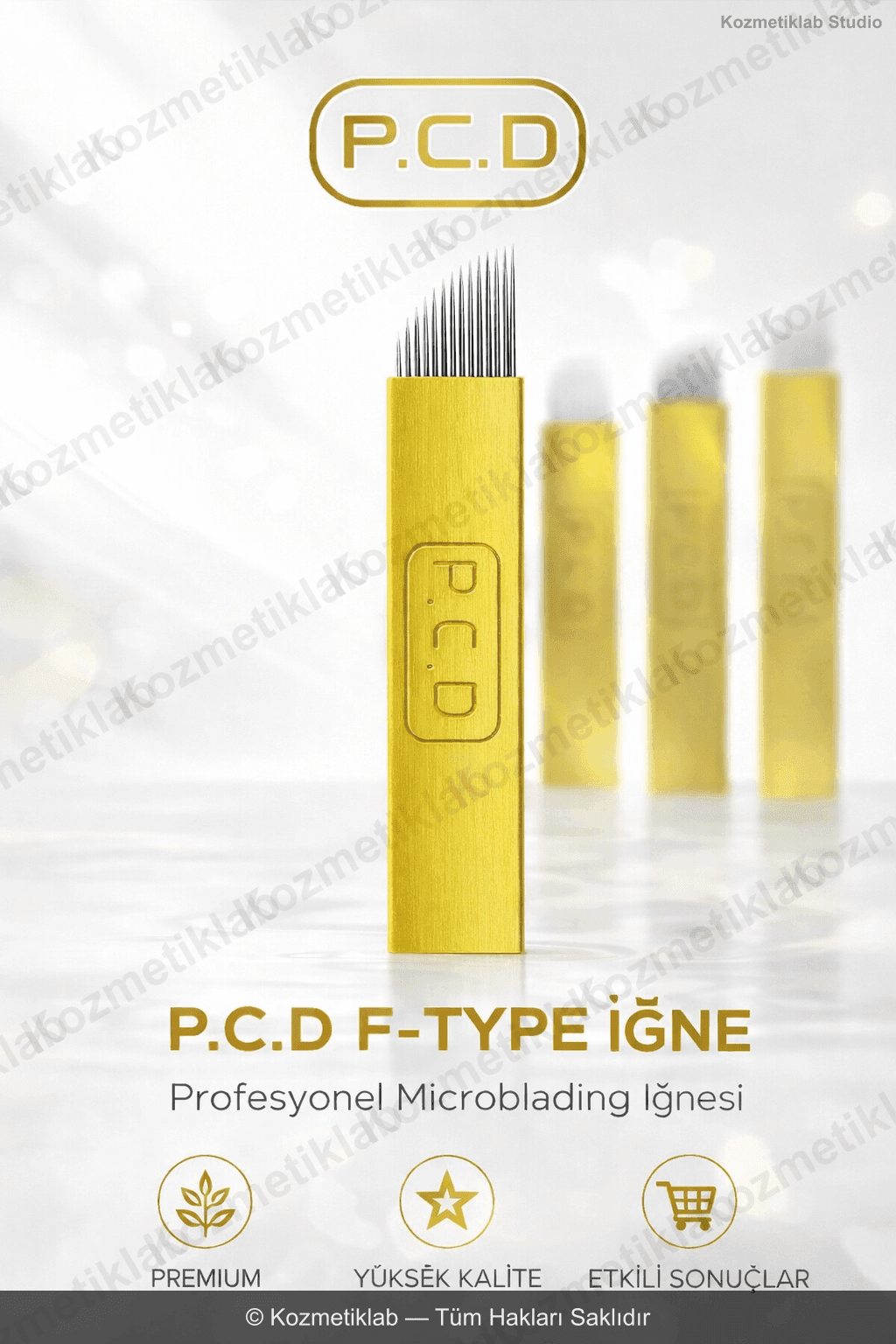 Kozmetiklab PCD Microblading İğnesi - Sarı F Tipi (0.30mm)