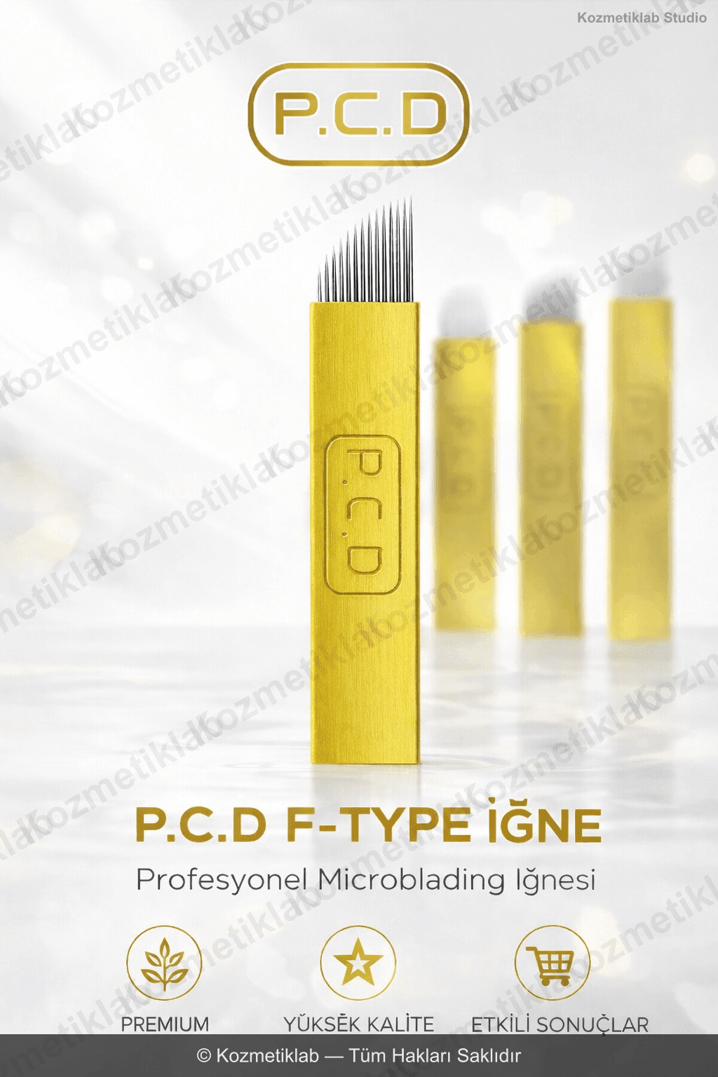 Kozmetiklab PCD Microblading İğnesi - Sarı F Tipi (0.30mm) detaylı inceleme görseli 1