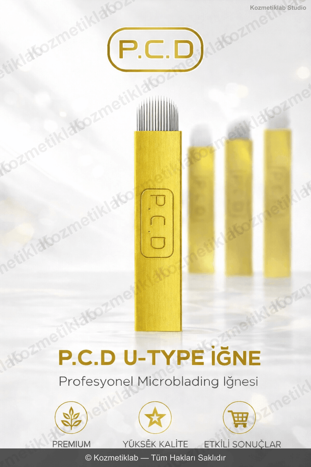 Kozmetiklab PCD Microblading İğnesi - Sarı U Tipi (0.30mm) detaylı inceleme görseli 1